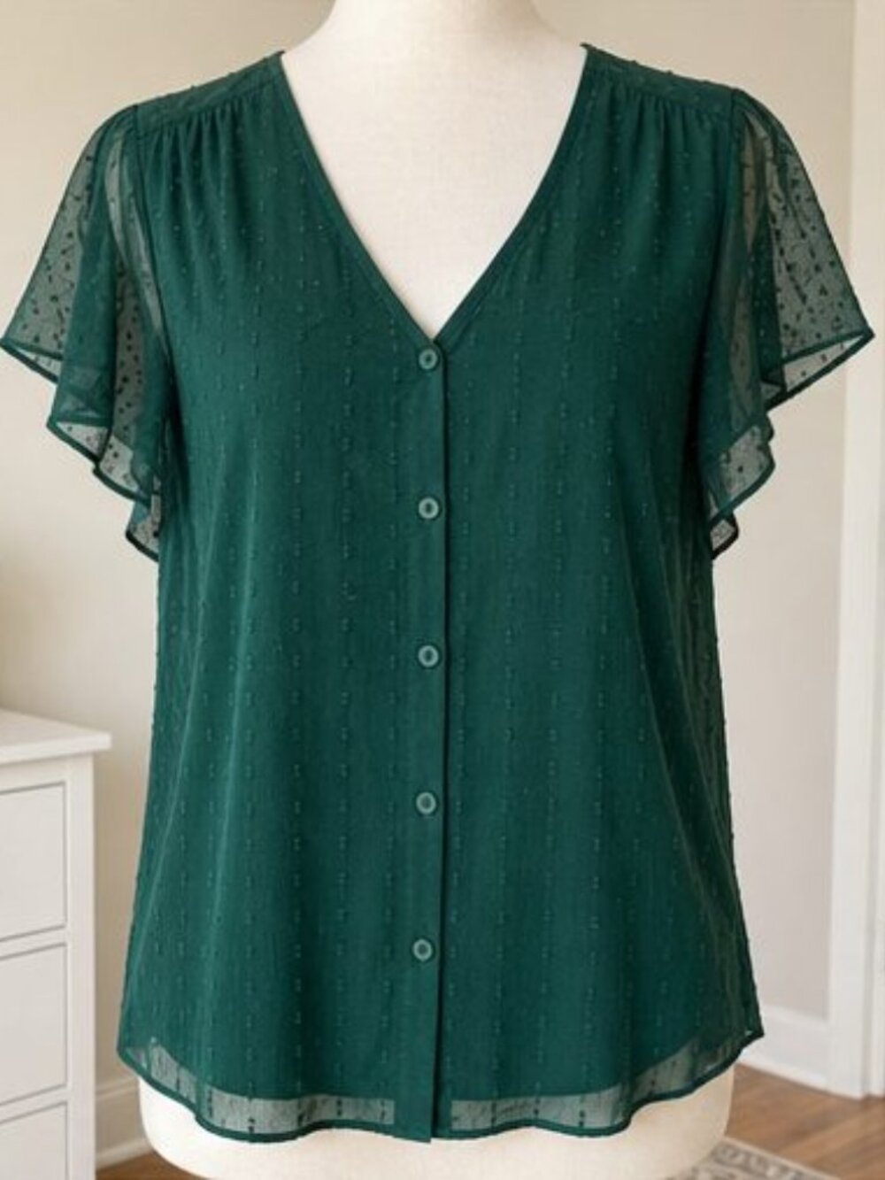 Emerald Ruffle Blouse